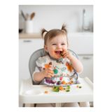 yorni 6-24ay, 2 Adet Set, Zoo, Sıvı Sızdırmaz, Cepli, Boyundan Cırtlı Bebek Mama Önlüğü
