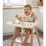 Yorni Alt Açma Hediyeli, 2 Adet Sea, 3-24AY Boyundan Cırtlı, Su Geçirmez, Cepli, Makinada Yıkanabilir, Bebek Mama Önlük - Beyaz - 6 - 24 Ay