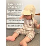 Yorni BEJ, 5-8 YAŞ, Ense Korumalı, Boyundan Bağlamalı, Çocuk Bebek Güneş Şapka, Ekoteks 100 Sertifikalı - 5-8yaş