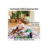 yorni Family, 145x300cm, Sıvı Geçirmez, Makinede Yıkanabilir, Bebek Bakım Çok Amaçlı Örtü, Masa/yer Için