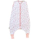 Yorni Interlok Kız Bebek Ayaklı Uyku Tulumu - 6 - 18 Ay - Beyaz - Pembe
