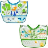 Yorni iPlay Bebek Mama Önlüğü, 6-18 Ay, 2'li Set, Su Geçirmez EVA Kumaş, Cepli ve Cırtlı, Mavi ve Yeşil