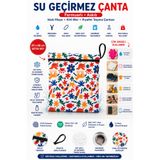 yorni Minimal Su Geçirmez Çanta 41x46 cm Büyük Boy Fermuarlı Askılı Islak Mayo Kirli Bez Kıyafet Taşıma Çantası