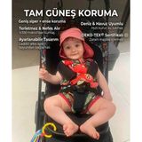 Yorni Rose, 1-4 YAŞ, Ense Korumalı, Boyundan Bağlamalı, Çocuk Bebek Güneş Şapka, Ekoteks 100 Sertifikalı
