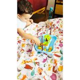 Yorni Zoo, 145x150cm Oyun Matı, Oyun Parkı, Bebek Yatağı, Oyun Halısı Oyun Minderi için Sıvı Geçirmez Örtü, Makinede Yıkanabilir - Beyaz - 145 x 150 cm