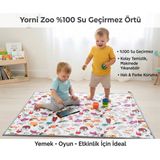 Yorni Zoo 145x180cm oyun Halısı, Oyun Matı, Oyun Parkı, Bebek Yatağı, Oyun Halısı, Oyun Minderi Sıvı Geçirmez Örtü - Beyaz - 145 x 180 cm