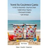 Yorni Zoo, 2 ADET 30X37CM, Su Geçirmez, Islak Mayo Bebek Bakım Çanta/torba Organizer - Renkli