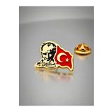 Yörük Tasarım Atatürk&bayrak Yaka Rozeti Altın Kaplama
