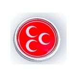 Yörük Tasarım Mhp Milliyetçi Hareket Partisi Damla Mineli Yaka Rozeti Gümüş