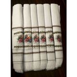 Yörük Tuhafiye Düğün Havlusu Araba Havlusu Konvoy Havlusu 12 Adet - 35 x 75 cm - Açık Mavi - Krem