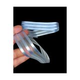 yörük tuhafiye Mavi Saten Çizgili Şifon Kurdele 3 Cm- 10 Metre.Organze Kurdele