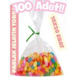Yorulmaz Ambalaj 👉 10X20 Şeffaf Jelatin Torba – Kurabiye & Şeker Için Şık, Hijyenik Paketleme 100' Lü Paket - 1BW-Beyaz
