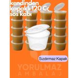 Yorulmaz Ambalaj 120 ml Sızdırmaz Mini Saklama Kabı 25 Adet Sosluk Buzluk İçin Pratik Çözüm - 25 Adet 120 ml