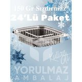 Yorulmaz Ambalaj 150 gr Paket Servis ve Buzdolabı Kullanımına Uygun, Sızdırmaz Kullan- At Kap – 24 Lü Paket