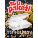 yorulmaz ambalaj 😊🍮🥮🟡250 Gr Plastik Baklava Kabı – Kapaklı, Sızdırmaz, Şeffaf Tatlı Kutusu 25’ Li