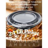 Yorulmaz Ambalaj ✅500 cc Pp Yuvarlak Sıcak Yemek Kabı Kapaklı – Mikrodalgaya Uygun Sızdırmaz Kase Seti 24 Adet