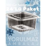 Yorulmaz Ambalaj 500 gr Paket Servis ve Buzdolabı Kullanımına Uygun, Sızdırmaz Kullan- At Kap – 24 Lü Paket