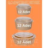 Yorulmaz Ambalaj 550 - 750 - 1100 cc Kapaklı Kraft Salata Kasesi Seti – Sızdırmaz, Dayanıklı, Paket Servise Uygun Kullan At Kase (12’şer Adet 36 Parça)