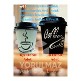 yorulmaz ambalaj ☕🎁 6,5 Oz & 8 Oz Kapaklı Karton Bardak Seti – Sıcak İçecekler İçin Sızdırmaz, Dayanıklı, Kullan At