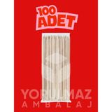 Yorulmaz Ambalaj Adana Çöp Şiş 24 cm 100 Adet – Ahşap Barbekü & Mangal Şişi Dayanıklı Tek Kullanımlık Izgara Çubuğu - 1 Adet
