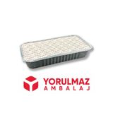Yorulmaz Ambalaj Alüminyum 1500 gr Kapaklı Kase Yemek ve Salata Taşıma Kabı 20 Adet
