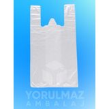 Yorulmaz Ambalaj Doku Şeffaf Orijinal Atlet Poşet Orta Boy 28×36 cm – Kalın & Dayanıklı Market-Manav Poşeti | 1 kg - Beyaz - Şeffaf