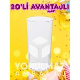 Yorulmaz Ambalaj 🍸 Kristal Tek Kullanımlık Şeffaf Kokteyl ve Rakı Bardağı – 20’li Paket, Şık Sunum ve Pratik Kullanım - 20 Adet