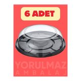 Yorulmaz Ambalaj 🎂 Pet Şeffaf Pasta Kabı ve Kapağı – Dayanıklı, Şeffaf ve Şık Sunum Çözümü 6 Lı Paket