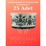 Yorulmaz Ambalaj 🍲✨ Sızdırmaz Kapaklı 14 Oz Karton Çorba Kasesi 25’li – Şık Tasarım, Güvenli Taşıma, Paket Servis Için Ideal Kullan At Yemek Kabı! ✨📦