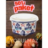Yorulmaz Ambalaj 🍲✨ Sızdırmaz Kapaklı 14 Oz Karton Çorba Kasesi 50’li – Şık Tasarım, Güvenli Taşıma, Paket Servis Için Ideal Kullan At Yemek Kabı! ✨📦