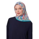 Yosun Yeşili Karışık Çiçek Desen Soft Eşarp
