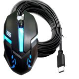 YOTETION İnce USB 2.0 C Fare 25FT, Kablolu USB Bilgisayar Faresi - Dizüstü Bilgisayarlar ve PC'ler için Kablolu USB Fare ve PS5 ve Xbox Adaptif Denetleyici - Sağ veya Sol El KullanımıXbox