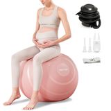 YOTTOY Egzersiz için Anti-Burst Egzersiz Topu, Hamilelik için Yoga Topu, Fizik Tedavi için Ekstra Kalın Egzersiz Topu, Pompalı Top Sandalye Fitness için Stabilite Topu (Pembe)