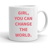You Can Change The World Porselen Çay Kahve Kupası - Beyaz - 300 cc