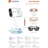 Youban Buz Lazer Epilasyon Cihazı 999.999 Atım Beyaz Renkli Hassas Bölge Kullanımı İçin