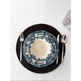 Youc 1 Adet Deri Amerikan Servis -Kolay Silinebilir Supla 35 cm Çap Yuvarlak - Acı Kahverengi