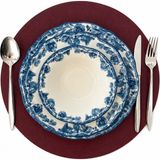 Youc 1 Adet Deri Amerikan Servis -Kolay Silinebilir Supla 35 cm Çap Yuvarlak - Bordo