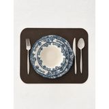 Youc 1 Adet Deri Amerikan Servis -Kolay Silinebilir Supla 35 x 43 cm Dikdörtgen - Acı Kahverengi