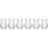 Youflow 6’lı Cam Çay Bardağı (Ince Belli, Çizgili/dikey Desenli) - 6 Adet - 130 ml