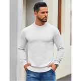 Youknitwear You %100 Pamuk Balıkçı Yaka Erkek Triko Kazak - 001-Beyaz - 2XL