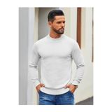 youknitwear you Diaz%100 Pamuk Yarım Balıkçı Yaka Erkek Triko Kazak Beyaz M