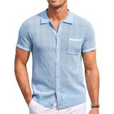 Youknitwear You Driftwood Polo Yaka Triko T-Shirt - 2XL - Açik Mavi