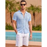 Youknitwear You Driftwood Polo Yaka Triko T-Shirt - S - M - Açik Mavi