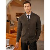 Youknitwear You Elke Erkek Triko Hırka - 0-Kahverengi - 3XL