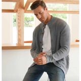 Youknitwear You Elke Erkek Triko Hırka - 00E-Gri - 3XL