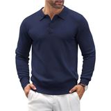 Youknitwear You Maicon Polo Yaka Erkek Triko Kazak 100% Pamuk Günlük Kullanım için - Lacivert - 2XL
