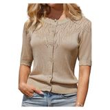 youknitwear you Wanda%100 Pamuk Triko Hırka Kahverengi 3XL