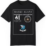 Young Fit Kişiye Özel Fotoğraf Logo Metin Göğüs Veya Sırt Baskılı Tişört - 2XL - Siyah