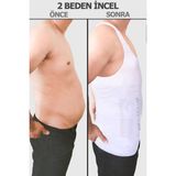 Young&Fit Erkek Korse Atlet Beyaz Bel Korsesi Toparlayıcı 2 Beden Inceltici Korse Atlet - XL