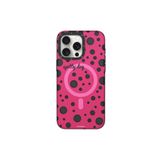 YoungKit iPhone 13 Pro Max Uyumlu Kılıf Magsafe Özellikli Polka Dot Desenli Youngkit Spots Serisi Kapak Pembe